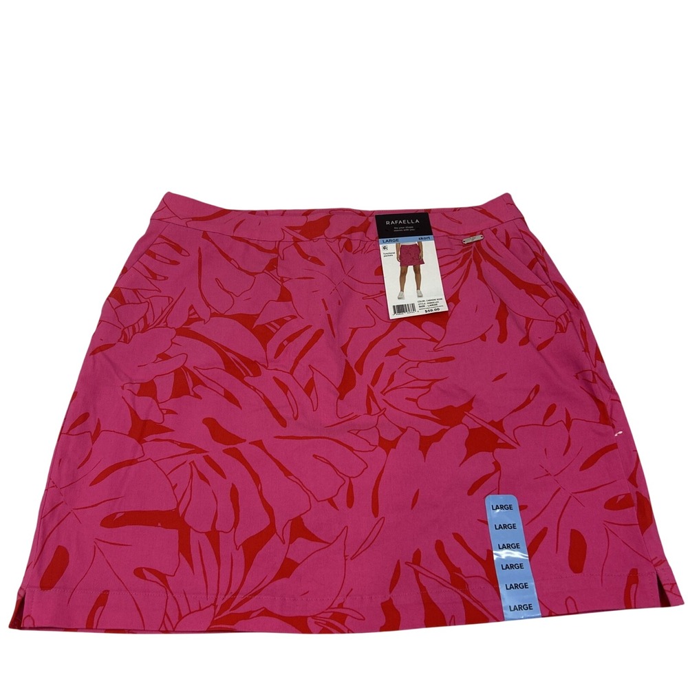 Rafaella Women L Pink Skort Functional Pockets Moves with You New Small Mark Pic